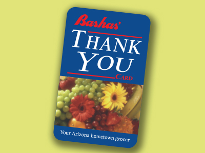 Bashas' Thank You Card illustration. Thank You Card page