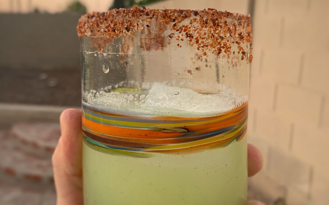 Honeydew Basil Margarita with Tajin