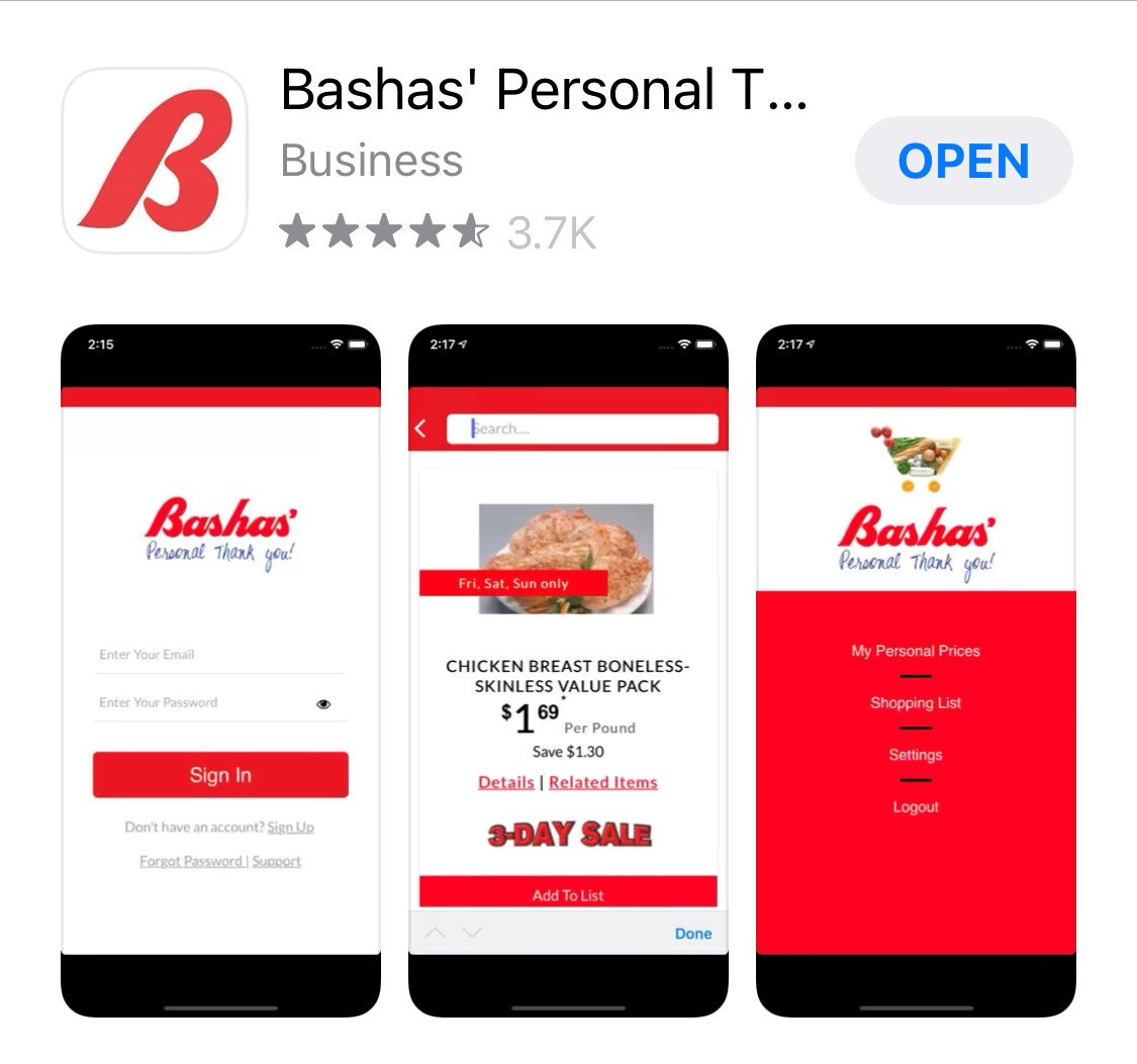 Bashas App screenshot
